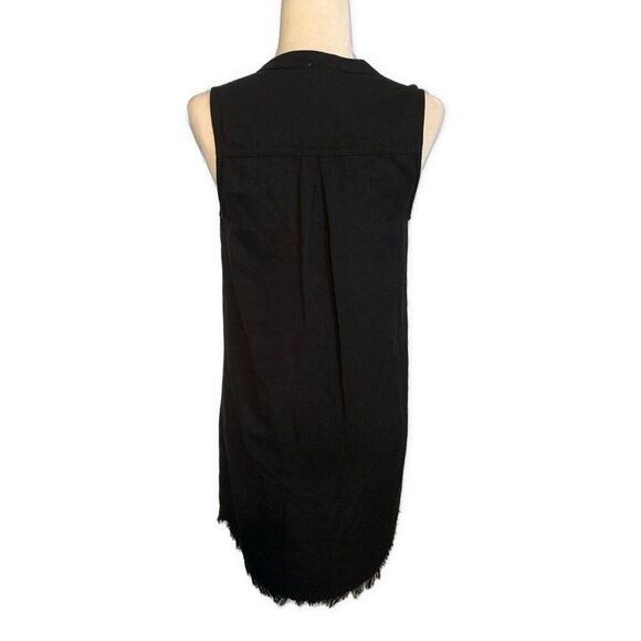 Splendid Womens Solid Black Fringe Tank Mini Dress Xs - Picture 2 of 4